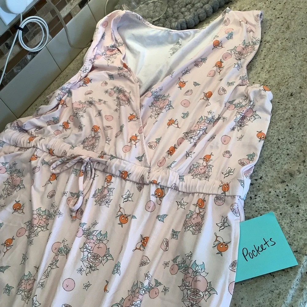 Disney Women's Pink Orange Bird Sleeveless Jumpsuit Romper - Size 1X